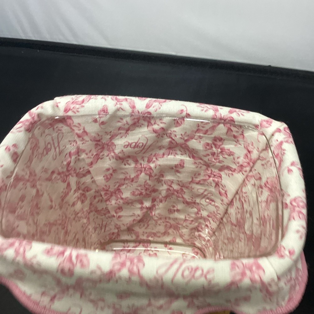 Longaberger Small Rectangle Hope Basket With Cloth/plastic Liners And Medallion