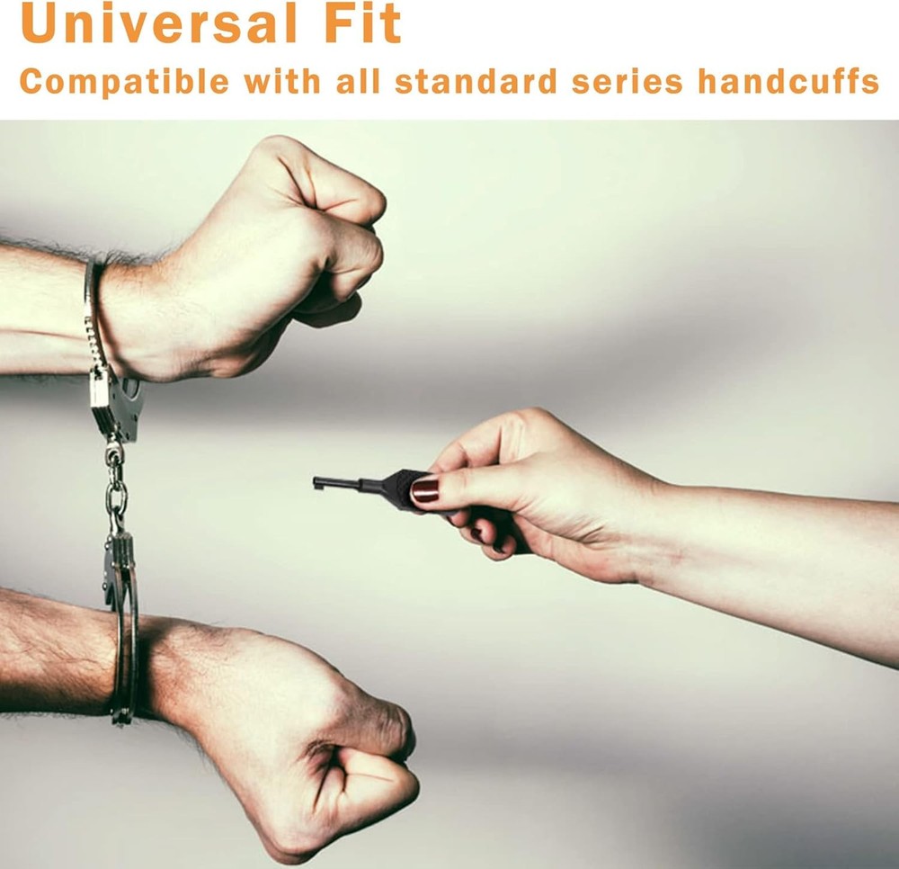 Flat Knurled Swivel Handcuff Key Black