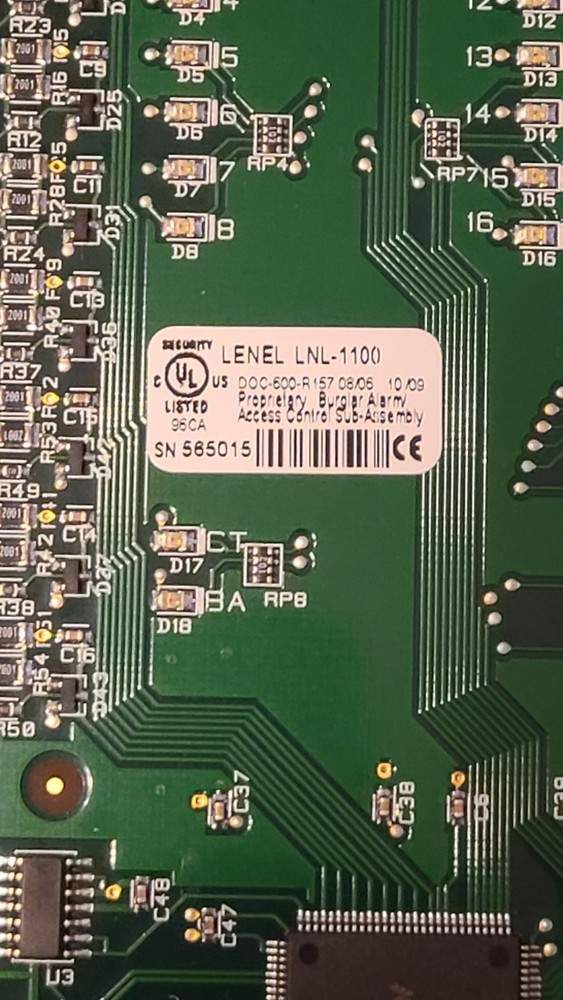 LENEL LNL-1100 Security Alarm Input Control Module Board w/2 Relays - Green