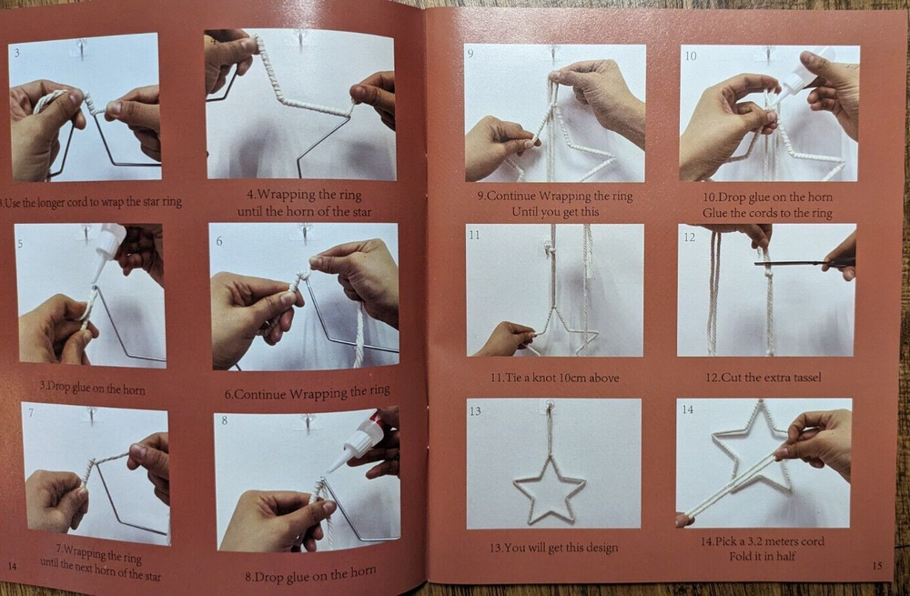 Beginner 4 projects Macrame Kit - Wall Hangings & Plant Hanger - w/Instructions