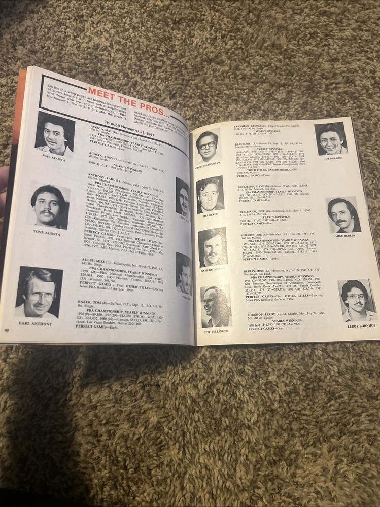 1982 PBA Bowling Program