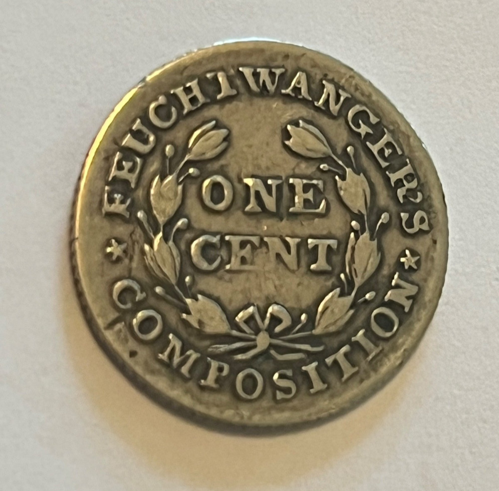 1837 Feuchtwanger cent , nice VF