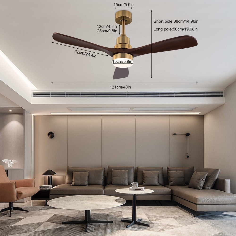 6-Gears Ceiling Fan Light LED Ceiling Fan with Light Remote Control Fan Light