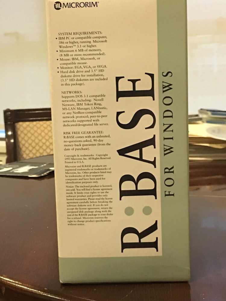 BRAND NEW IN BOX. R:BASE for Windows. Classic Relational Database. Single User