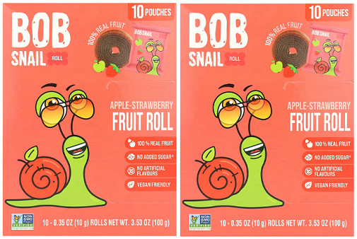 Bob Snail Fruit Roll Apple Strawberry 2 Pack