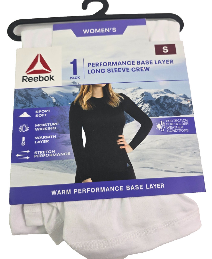 Reebok Women's Performance Base Layer White Pants & Top - 2 PC Set - Size Small
