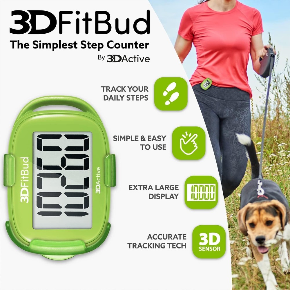 3D Tri-Axis Sensor Pedometer - Effortless Step Counting with Clip & Lanyard