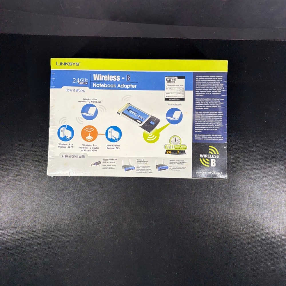 Linksys Wireless-B Notebook Adapter Model WPC11 Version 4 New Sealed