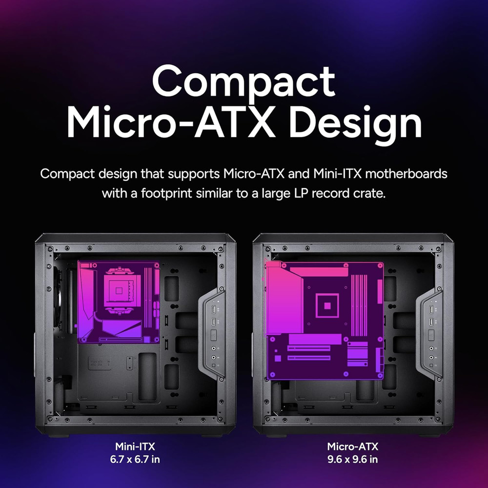 Masterbox Q300L Micro-Atx PC Case – Compact Matx Computer Case with Magnetic Dus