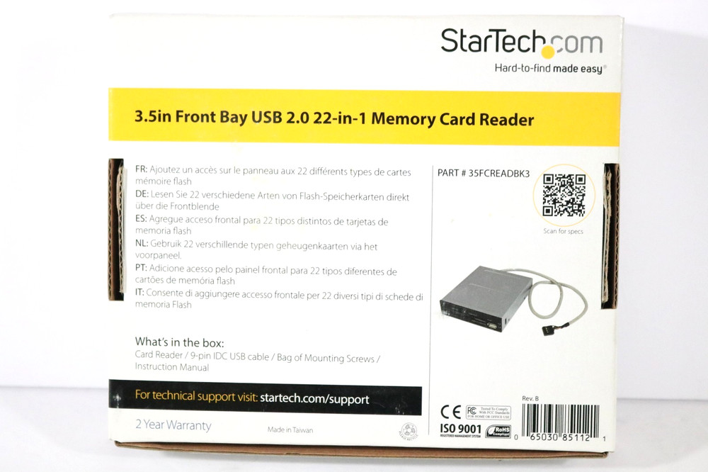 StarTech Memory Card Reader 3.5" Internal Multi-Card Reader 22-in-1 SD/Micro USB