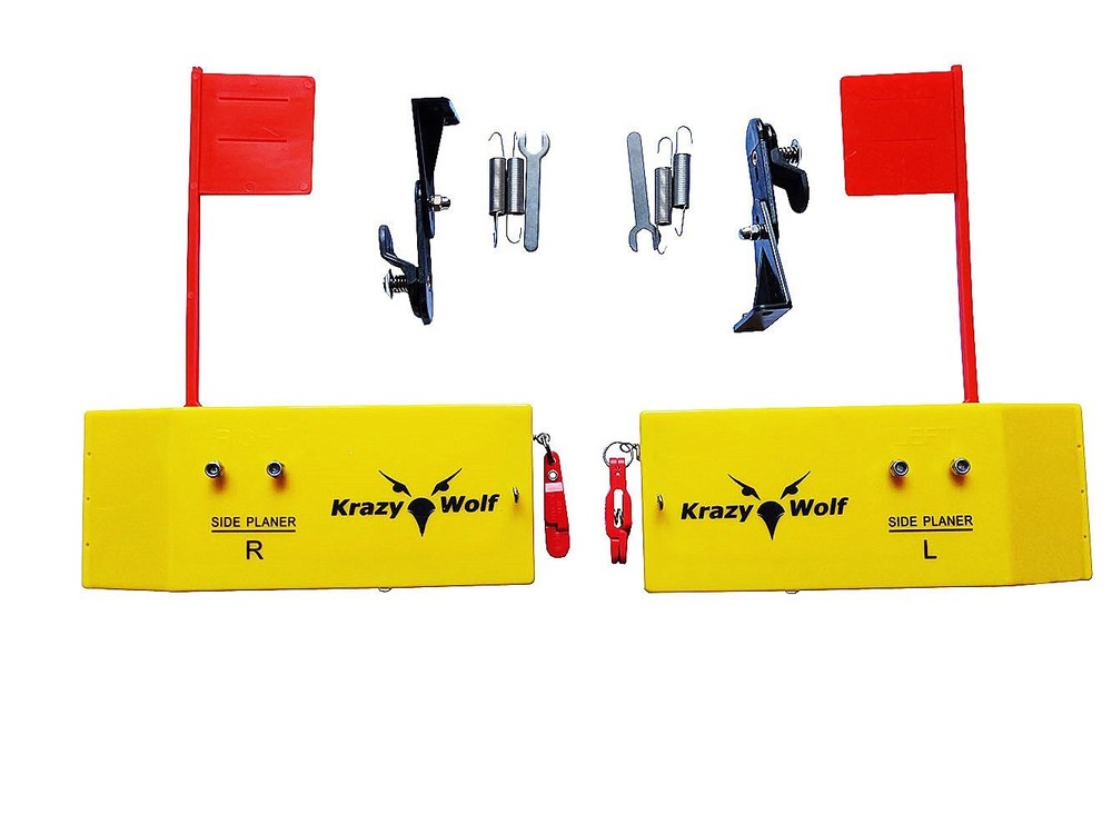 Planer Board (P009),Includes Spring Flag System,Left&Right L8 xW3,Pair,Yellow