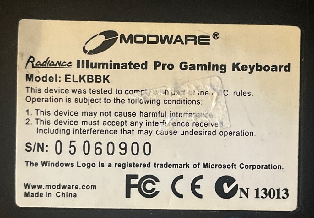 Modware Pro Gaming Keyboard Illuminated Model ELKBBK