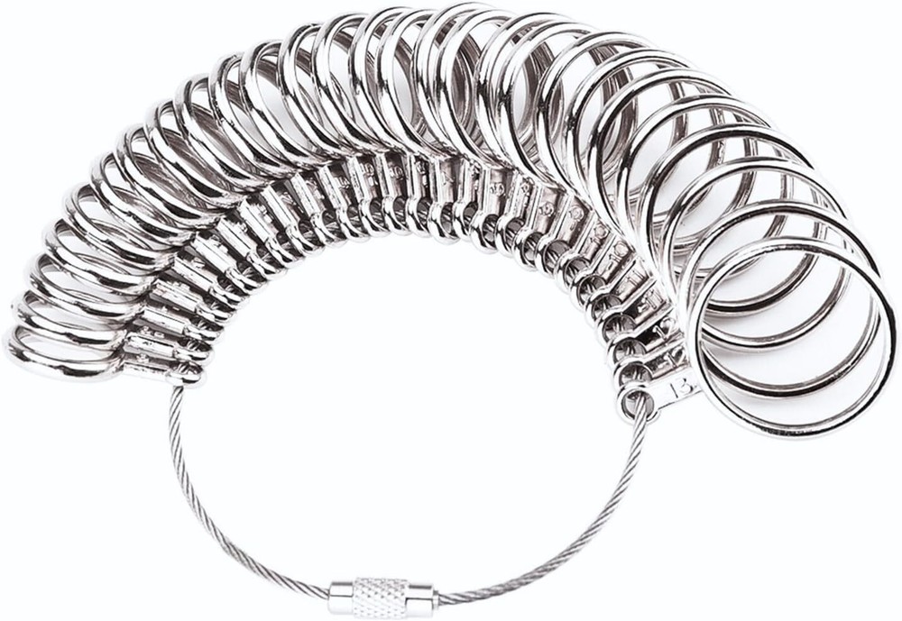 Mudder Stainless Steel Ring Gauges Finger Sizer Professional Measuring Ring...