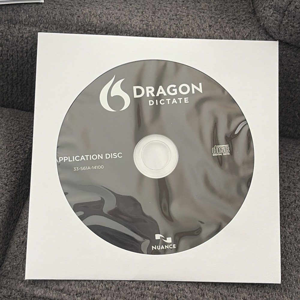 Dragon Dictate Nuance Two Discs Only with code