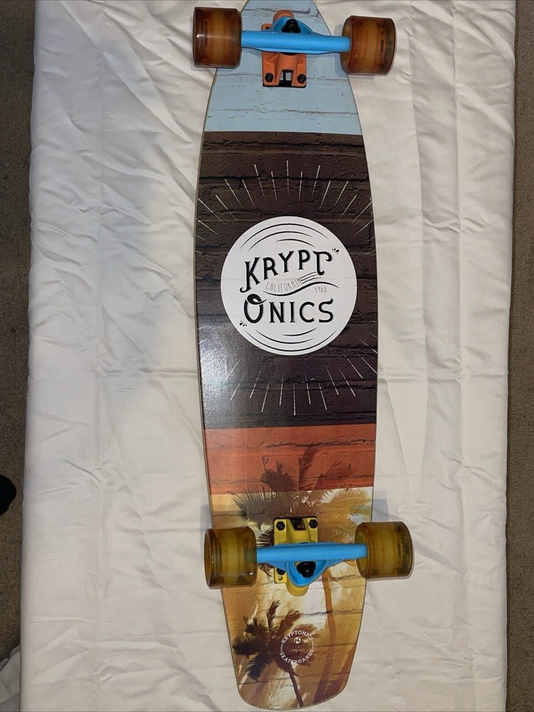 Kryptonics Skateboard Longboard 36" x 9" Sunset Palm Trees Art