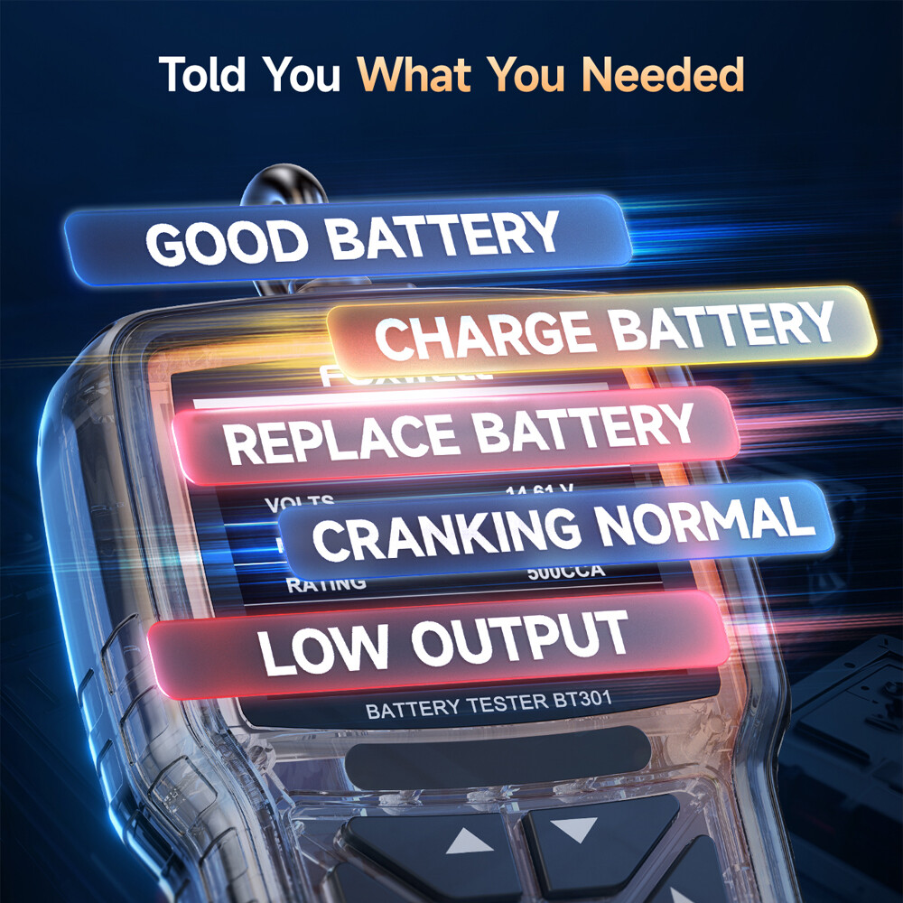 FOXWELL BT301 Battery Tester Load Drop Charging System Checker Analyzer Tool 12V