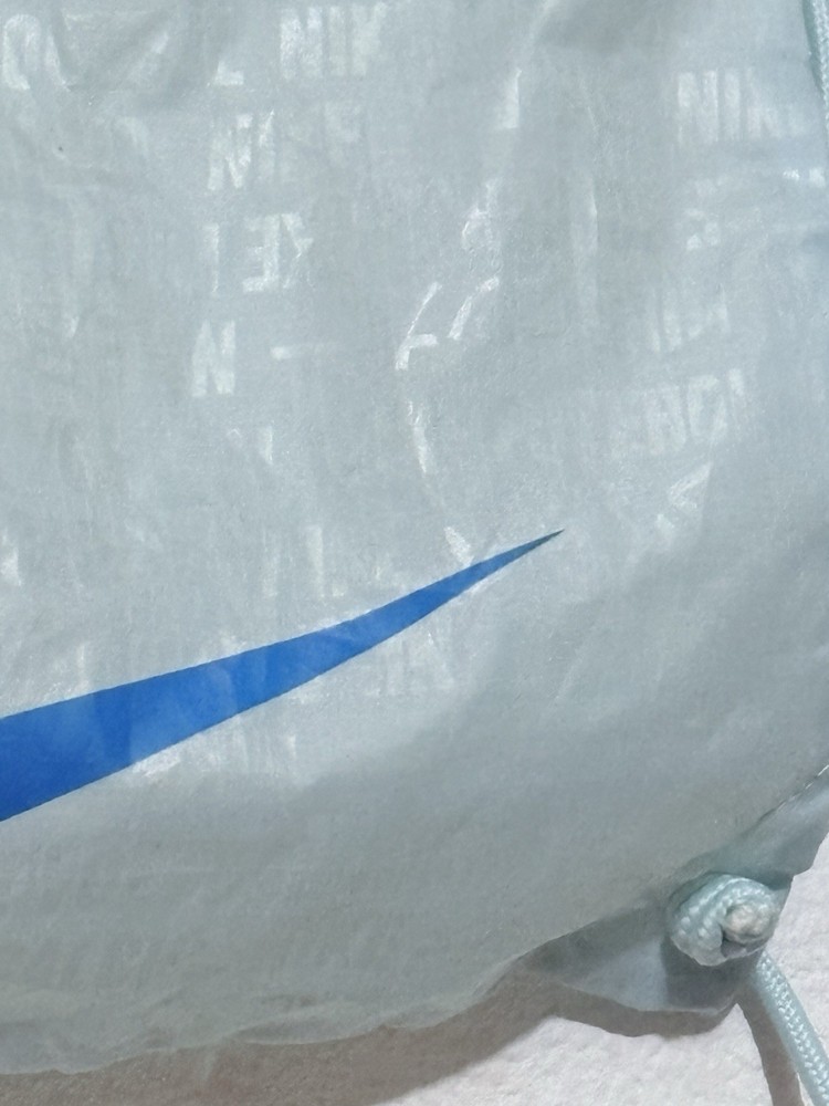 NIKE Drawstring Cleat Shoe Backpack Bag Pastel Blue White Straps