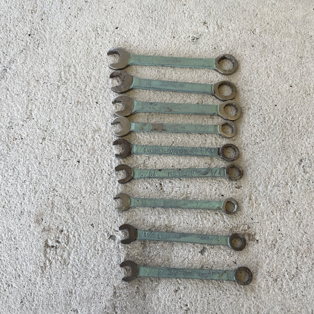 Vintage Oxwall Meteor Ignition Wrench 9 Mini Combination Wrenches, USA