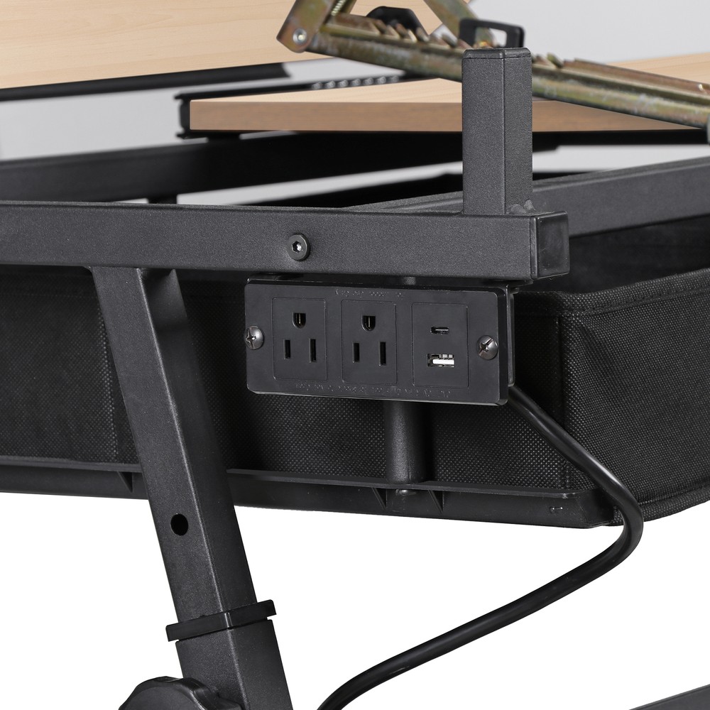 Multi Purpose Drafting Table Art Desk With Slide Out Surface And Storage Drawers