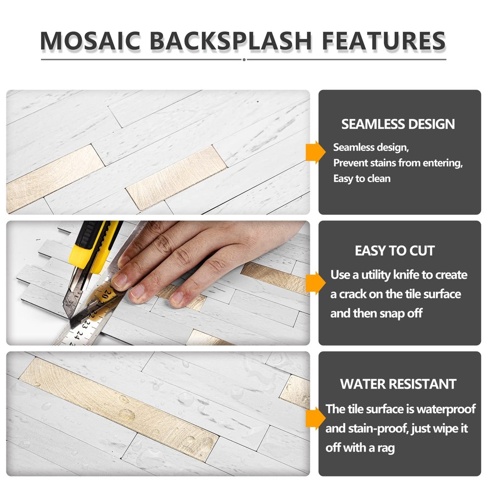 20 Sheets Peel and Stick Backsplash Tile, Stick on Backsplash for Kitchen and...