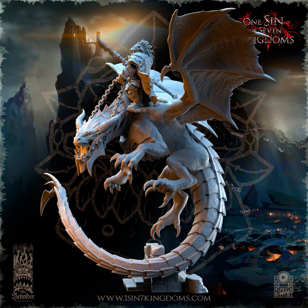 Orc Warboss on Dragon| The Beholder Miniatures |