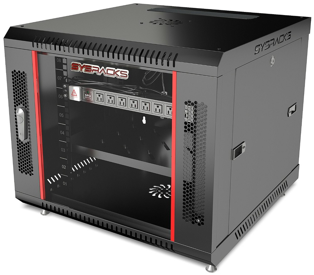 9U 24" Deep Wall Mount IT Network Server Rack Cabinet Enclosure. Free Accessory