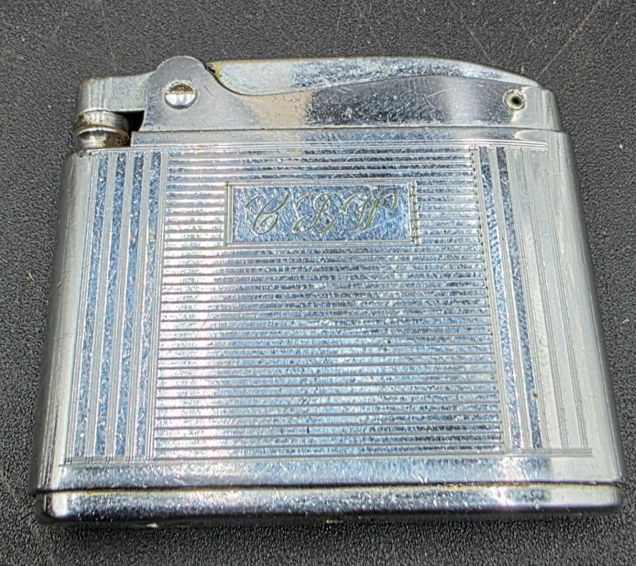 Vintage Personalized w Initials Ronson Lighter Chrome Butane UNTESTED