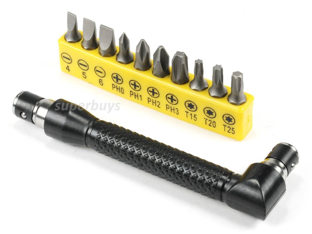 10pcs Assorted Hex Screwdriver Bit L Shaped Dual Head Socket Drill Tool Set