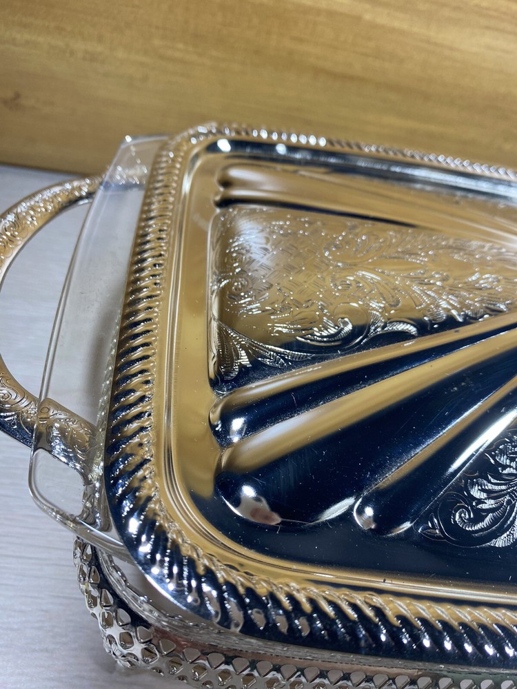 Olson-Queen Anne Silverplated Serving Dish Tableware Dining Made England Vintage