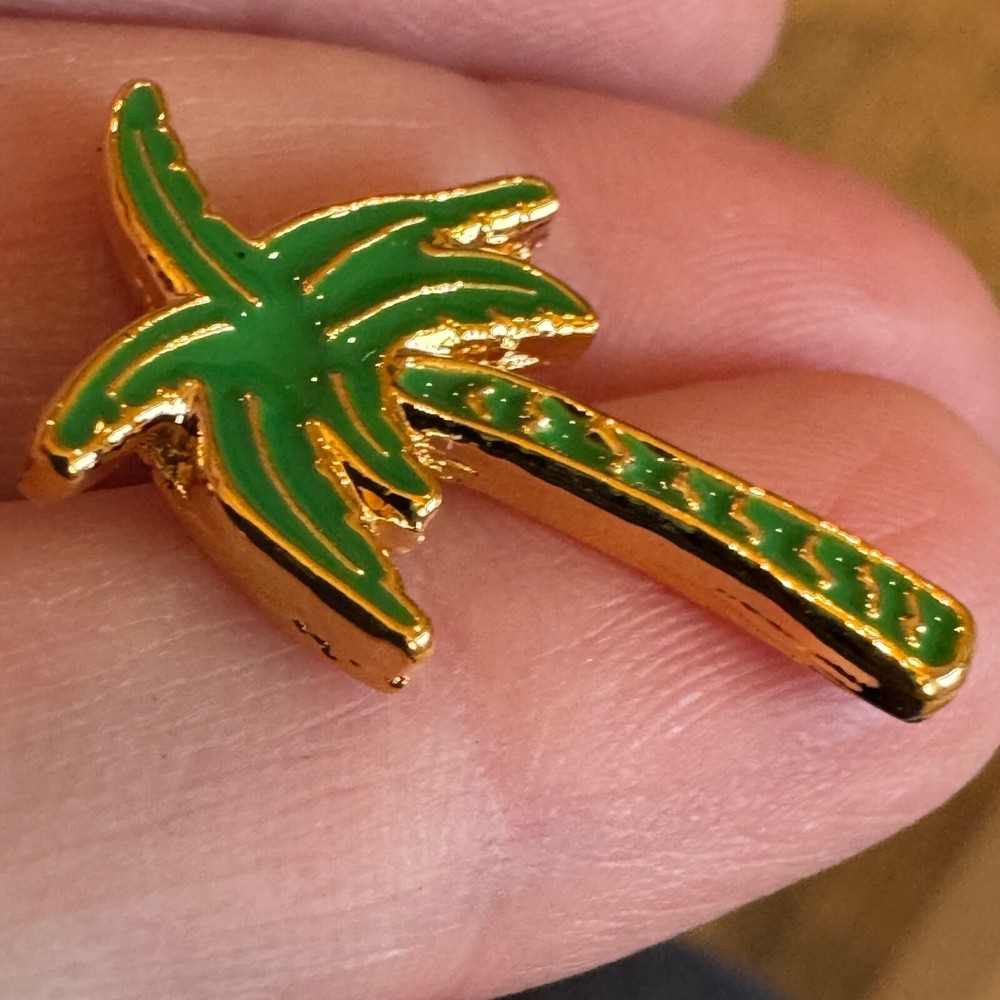 Fun Green Enamel Palm Tree Lapel Pin