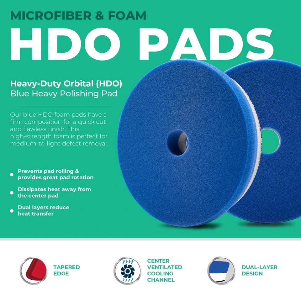 3.5" Blue Foam Polishing Pad Medium Grit Hook & Loop Buffer Pad