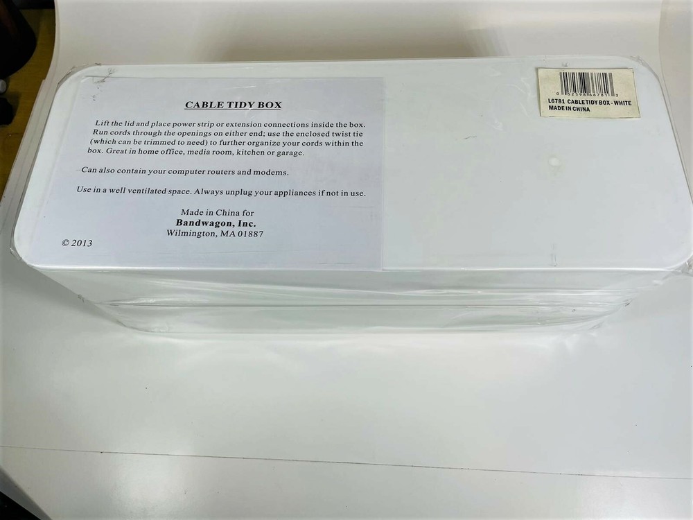 Cable Storage Box Power Socket Organizer - White