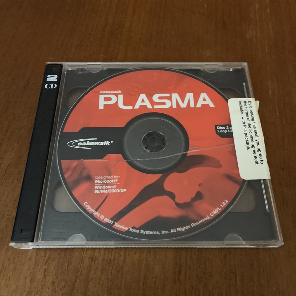 RARE! Cakewalk Plasma 2003 PC Loop Based Music Studio Software - 2 Disc