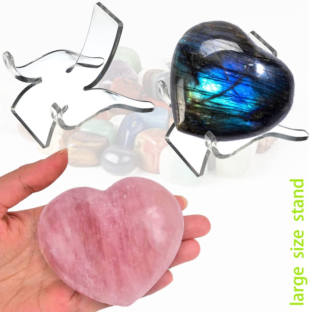 12 PCS Rock Display Stand Mini 12 ( 4* large+4* medium+4* small ), clear
