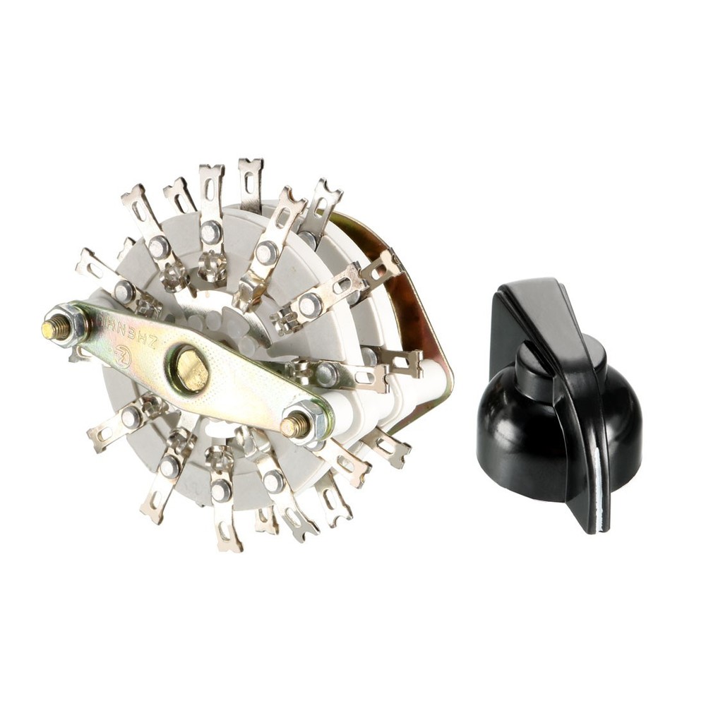 6P3T 6 Pole 3 Position 2 Deck Band Channel Rotary Switch Selector