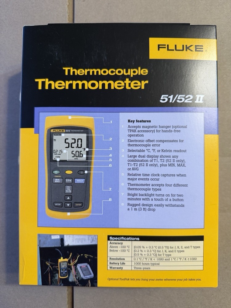 Fluke 51-2 60HZ - Handheld Single Input Digital Thermometer
