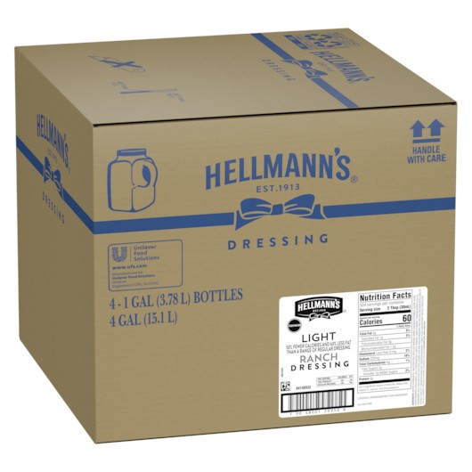 Hellmann s Light Ranch Dressing, 1 Gallon, 4 Per Case