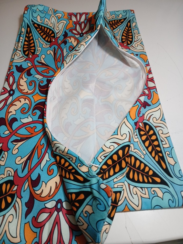 2- Turquoise & Multi Paisley Decorative Pillow Covers Zip 11" x 11" Boho