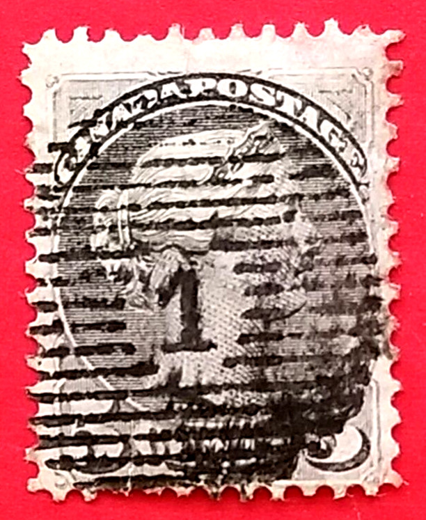 Canada Stamp #38 "Small Queen Issue - slate green" Used