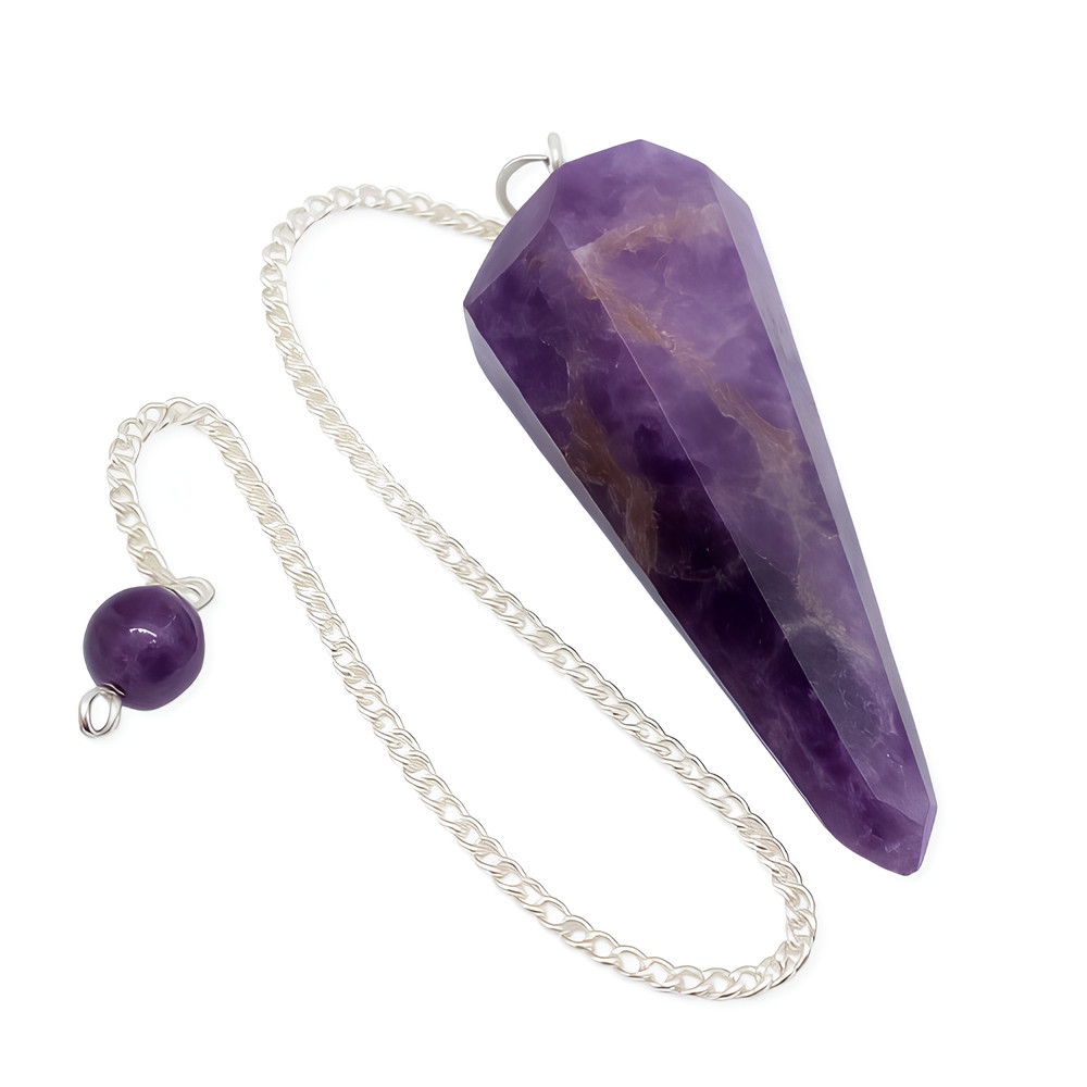Amethyst Pendulum Point Gem Crystal Quartz Dowsing Dowser Scrying Divination