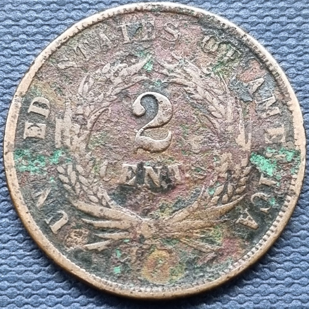 1864 Two Cent Piece 2c Better Grade Details #76744