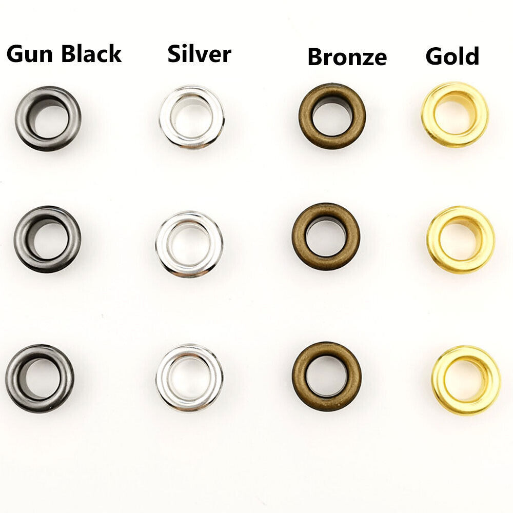 6mm Eyelets With Washers Grommet Kit +3 Installation Tools Leather Canvas Craft