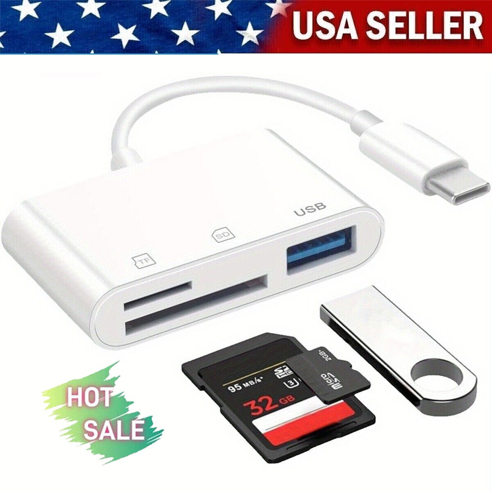 USB-C To SD For iPad Macbook Pro Air/iPhone15/Samsung Type-C Card Reader Adapter