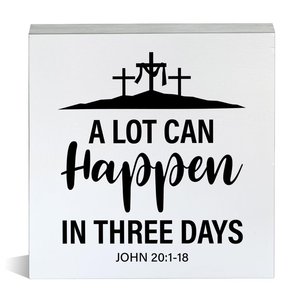 Easter Decor Christian Religious Easter Decorations Easter Bible Verse Wooden...