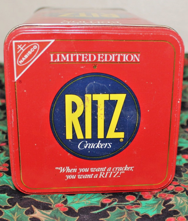 Vintage 1987 Limited Edition Nabisco Ritz Crackers Tin Container 16oz. Empty.