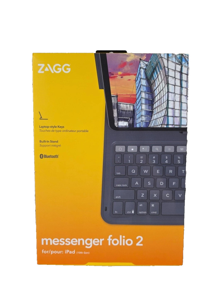 ZAGG Messenger Folio 2 Bluetooth Keyboard Case for iPad 10th, iPad A16 - NEW !!