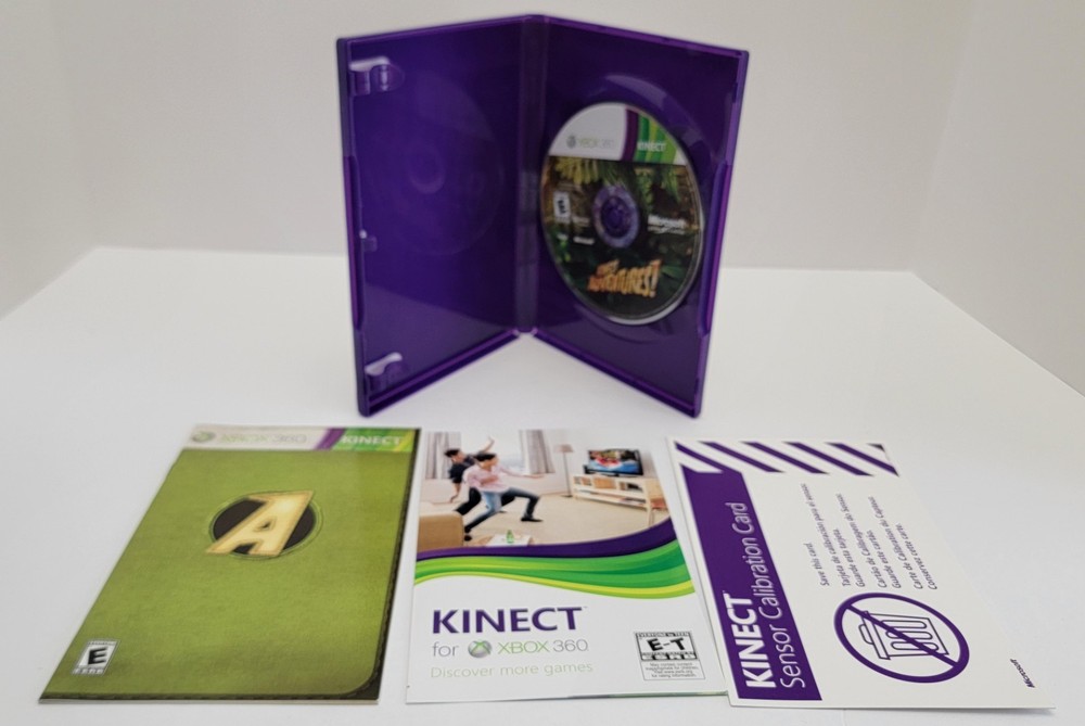 Xbox 360 Kinect Sensor Camera With KINECT ADVENTURES & DANCE CENTRAL 3