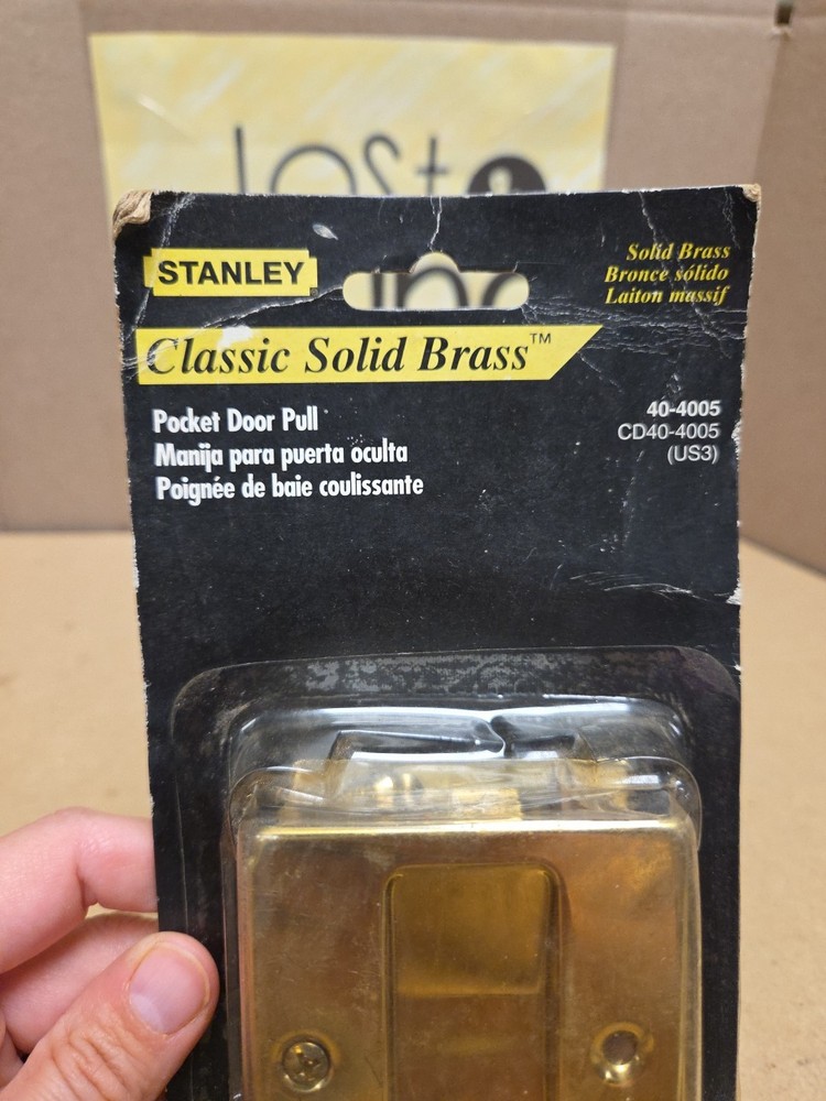 Stanley Classic Solid Brass Deluxe Pocket Door Pull Model 40-4005 CD40-4005