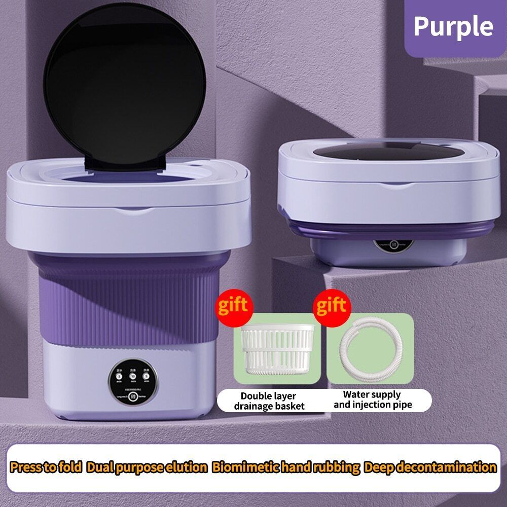 Mini Washing Machine 8L Folding Portable Sterilization Drying Laundry Machines