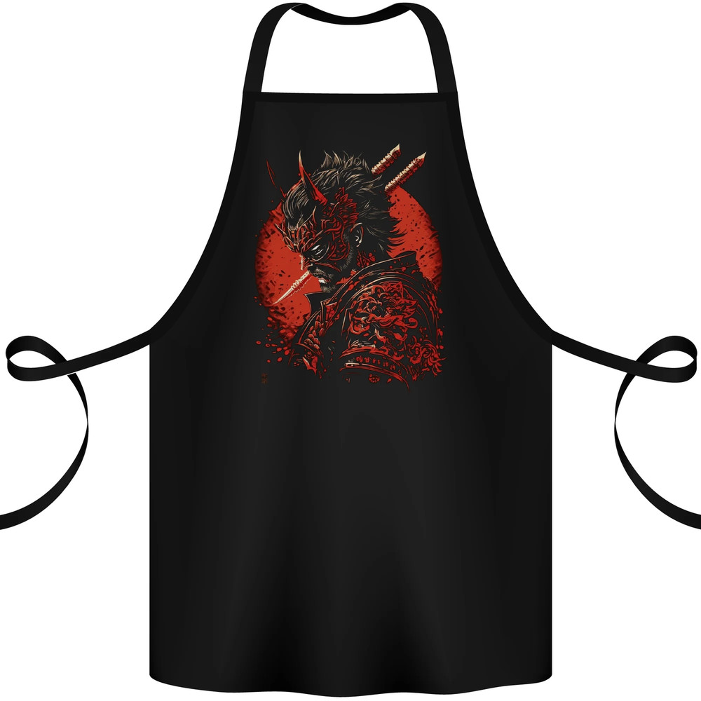 Bushido Samurai Devil Warrior Fantasy Cotton Apron 100% Organic